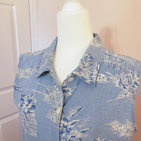 Blue Hawaiian Print Maxi Dress - Picture 3 of 8